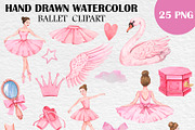 Watercolor Pink Ballet Clipart PNG, a Person Illustration by PatternPalette (Thumbnail 2 of 2)