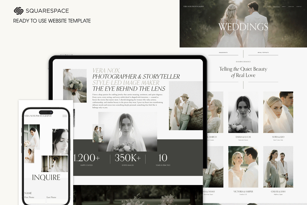 Squarespace Photographer Website, a Squarespace Template by Mockup Art Atelier (Photo 3 of 14)