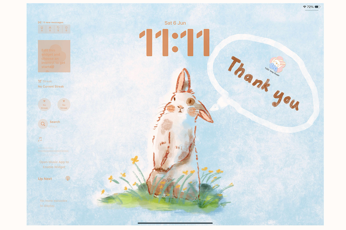 Little Bunny Watercolor Wallpaper, an Animal Illustration by Annyillustration (Photo 5 of 5)