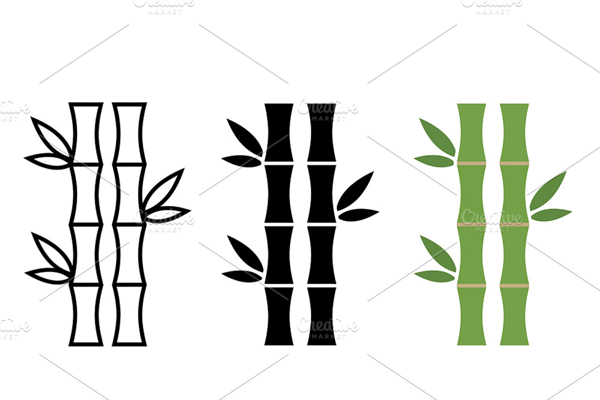 Stylized Bamboo Vector Design, a Solid Icon by Artonix (Photo 2 of 2)