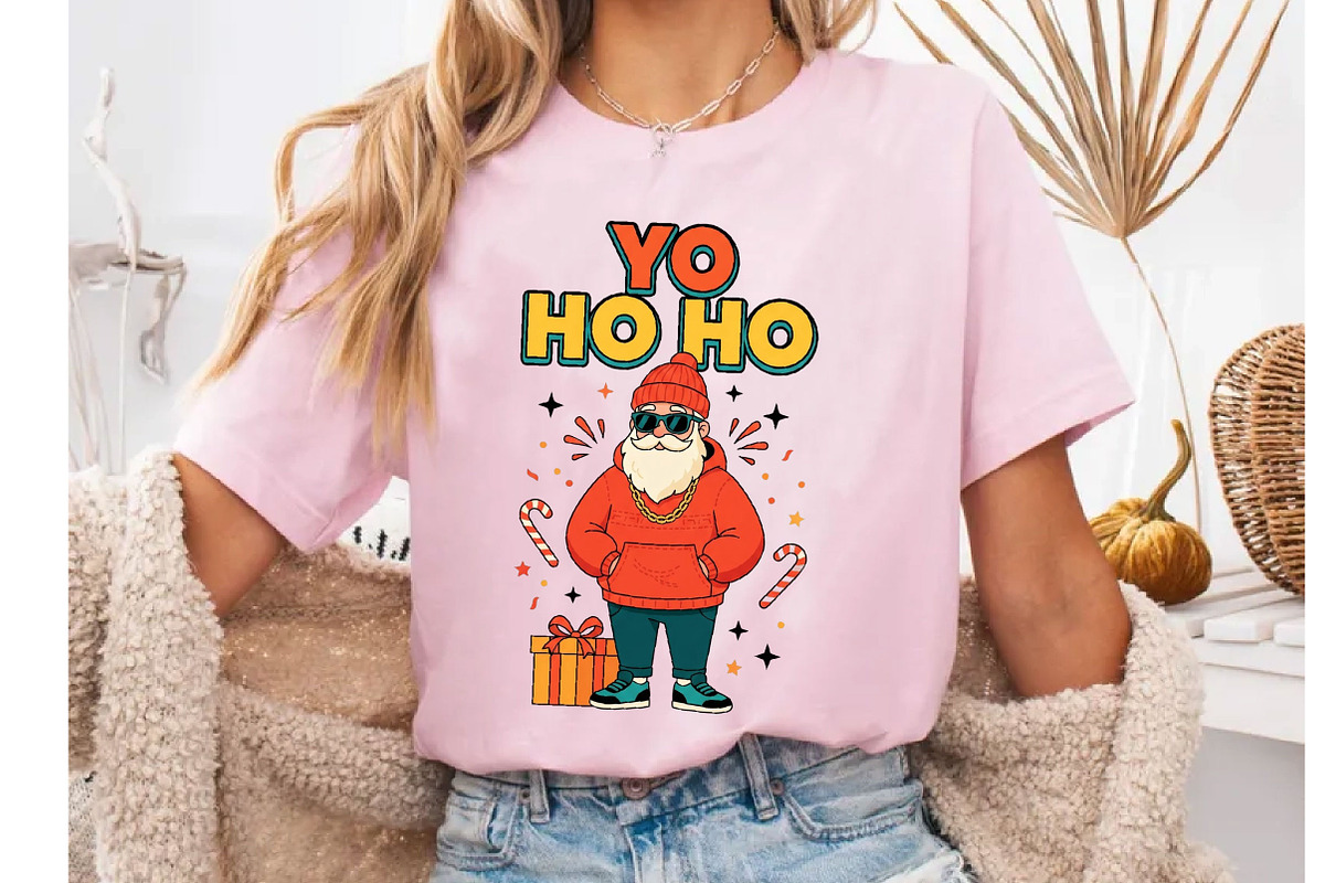 Cool Santa Yo Ho Ho Christmas TShirt, a Seasonal Illustration by DreamCafeArt (Photo 5 of 6)