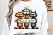 Merry Christmas,Quirky Christmas Cat, an Illustration by Libby Wishes (Thumbnail 6 of 8)