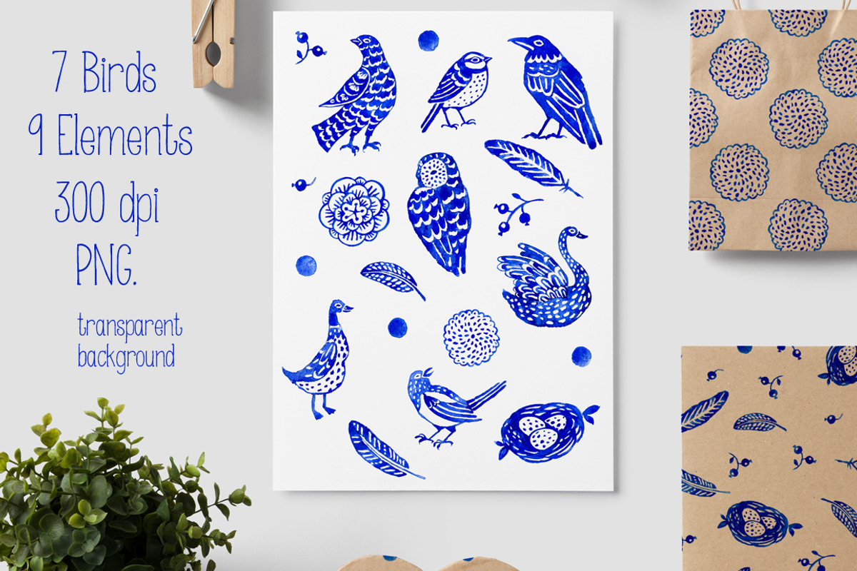 Bird life watercolor set, an Animal Illustration by ZiziMarket (Photo 2 of 5)