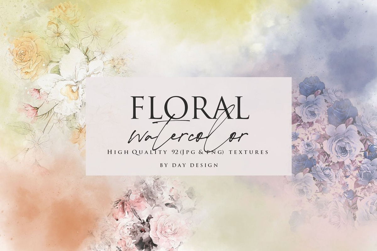 BUNDLE Watercolor Floral Backgrounds, a Texture Graphic by sibel dayı (Photo 7 of 7)