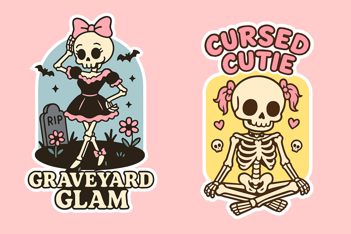 Coquette Skeletons Halloween SVG PNG, an Object Graphic by LaVika (Photo 9 of 13)