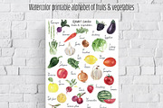 English Alphabet fruits & veggies, a Decorative Illustration by Visual Animal (Thumbnail 1 of 6)