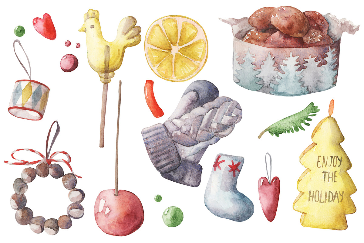 Christmas watercolor collection, an Object Illustration by My watercolor shop (Photo 4 of 5)
