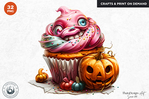 Cute Halloween Characters Clipart V2