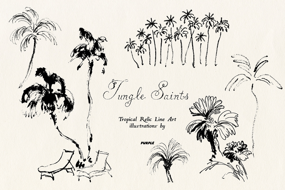 Jungle Saints: Tropical Line Art, an Object Illustration by Purple (Photo 13 of 15)