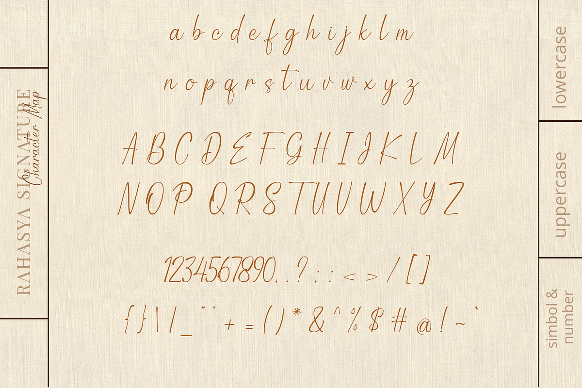 Rahasya Signature, a Script Font by Mytype Studio (Photo 8 of 11)