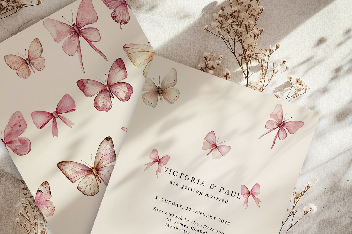 Watercolor Butterflies & Bows, a Decorative Illustration by ThaismotaCreativeCo (Photo 4 of 6)