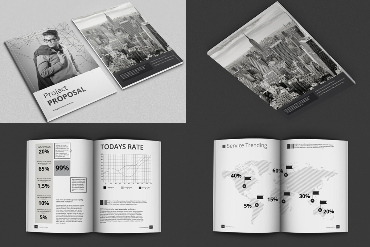 Black And White Proposal Project, a Brochure Template by feydesign (Photo 5 of 5)