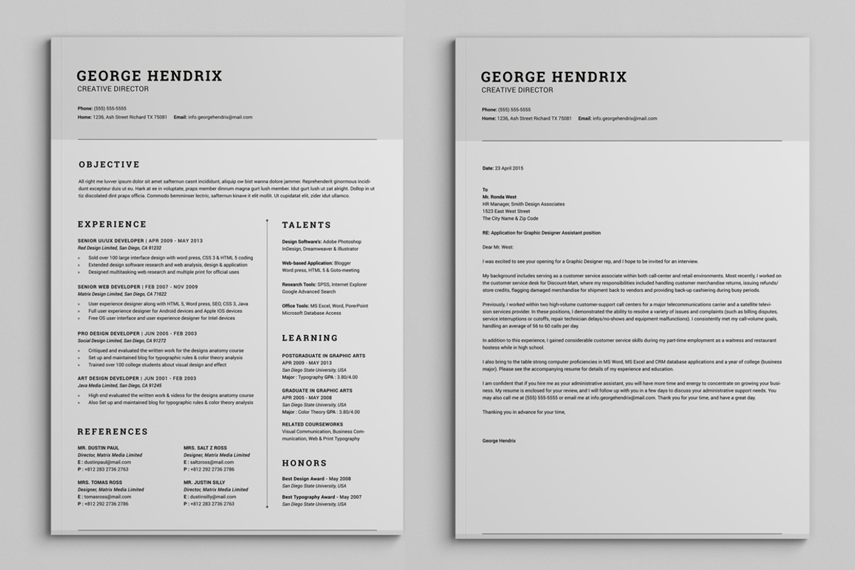 All in One Single Page Resume Pack, a Resume Template by SNIPESCIENTIST (Photo 2 of 5)