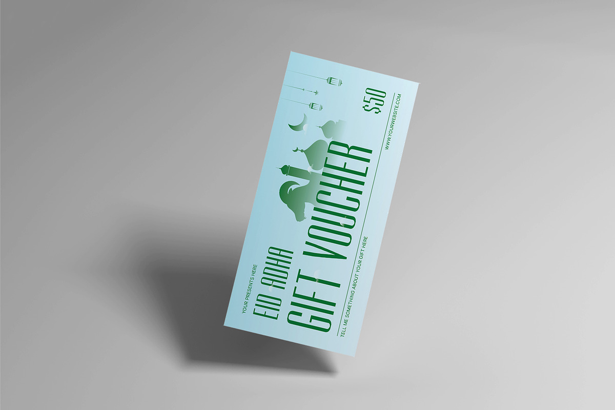 Blue Green Eid Al Adha Voucher, a Card Template by Neermana (Photo 4 of 4)