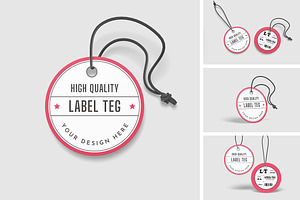 Round Label Tag Mockup