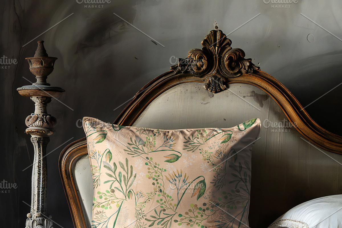 Cushion Mock-up /Classic Bed Scene, a Product Mockup by Nora Gad (Photo 8 of 12)
