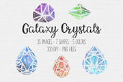 Galaxy Watercolor Crystal Clipart, an Illustration by TigerlilyDesignCo (Thumbnail 1 of 6)