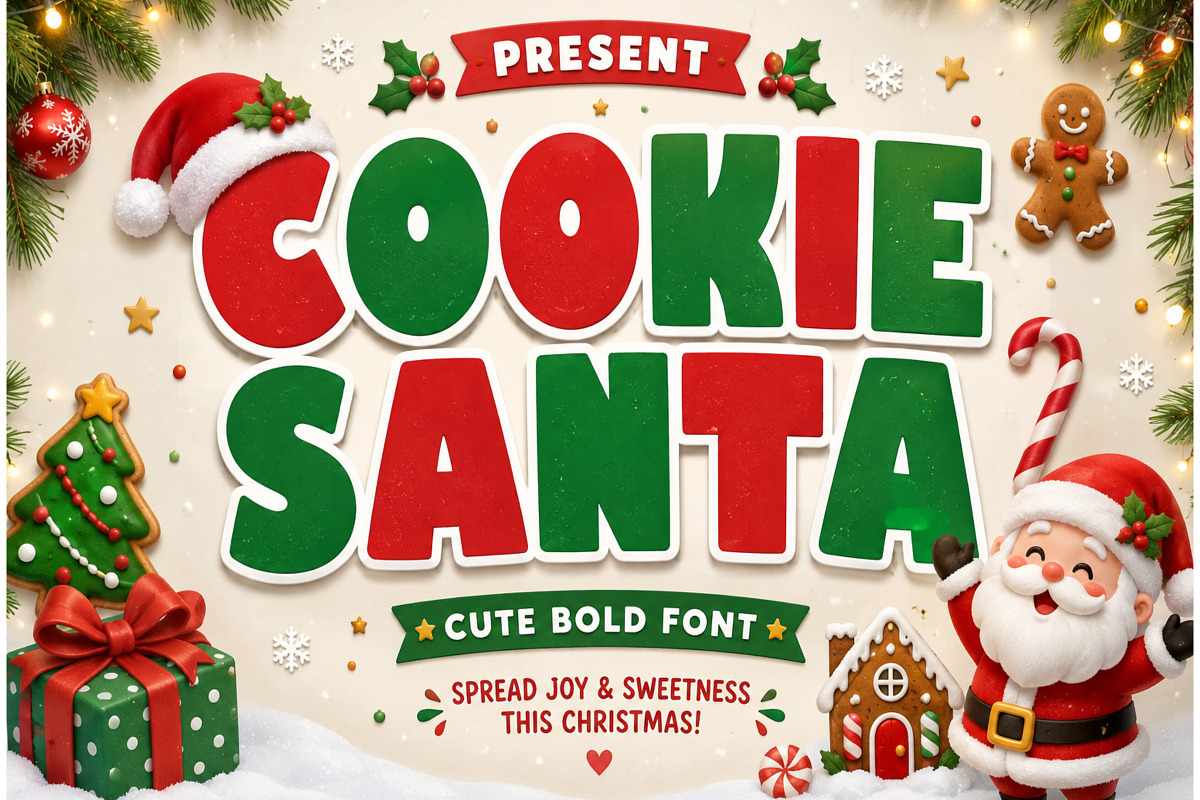 Cookie Santa Font | Cute Bold, a Sans Serif Font by Limited.studio (Photo 1 of 6)