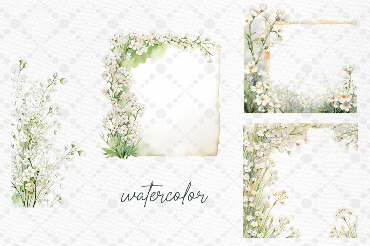Gypsophilia White Flowers Clipart, a Decorative Illustration by LeCoqDesign (Photo 5 of 5)