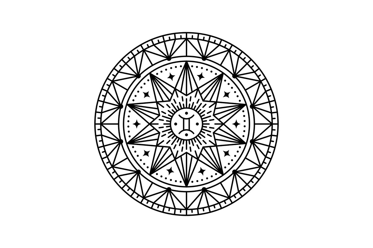 Gemini Symbol Lineart Illustration, a Branding & Logo Template by Buqancreative (Photo 1 of 4)