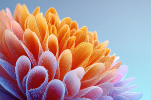 Macro chrysanthemum bloom with dewy petals, a Nature Photo by AlyaAnd