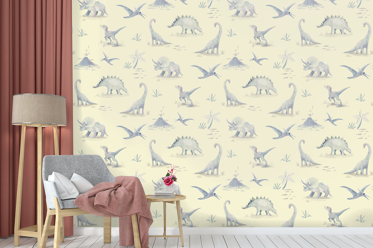 Dinosaurs Neutral Pattern, a Pattern Graphic by Lady Bruniere Design (Photo 16 of 17)