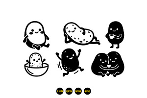 Cute Potato Character Clipart, an Illustration by designvectx