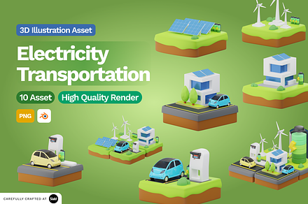 3D Electricity Transportation, an Object 3D Model by SLAB! Design