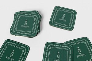 Square Coasters Mockup Set, a Print Template by Mego-studio