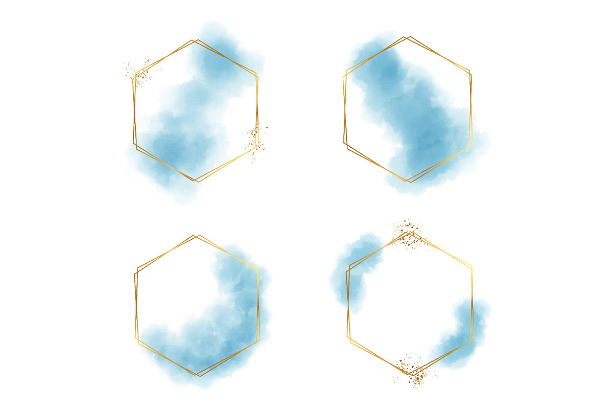 Hexagon frame watercolor, a Background Graphic by Syaeful Anas (Photo 2 of 4)