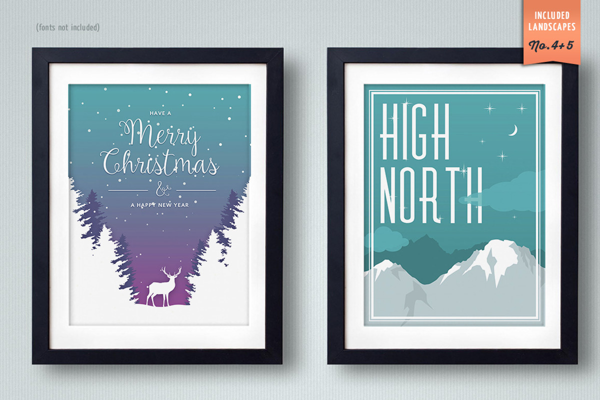 Winter Landscape Construction Set, an Animal Illustration by nordicworker (Photo 5 of 5)