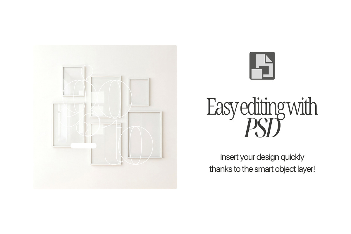 6 Frame Gallery Wall Mockup PSD, a Mockup by First Impression Mockups (Photo 4 of 4)