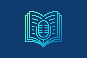 Audio Education Logo Book Microphone, a Branding & Logo Template by Signatoro
