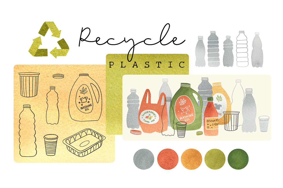 Recyclable plastic, an Illustration by Olga Bonitas (Photo 1 of 7)