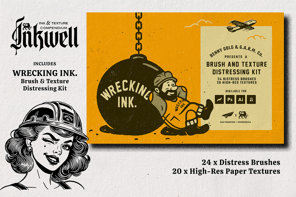 Inkwell - Value Bundle (Illustrator), a Brush Add-On by G.A.R.M. Company (Photo 12 of 18)