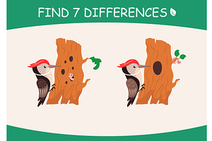 Find differences game. Children, an Education Illustration by Valerie Bodnar