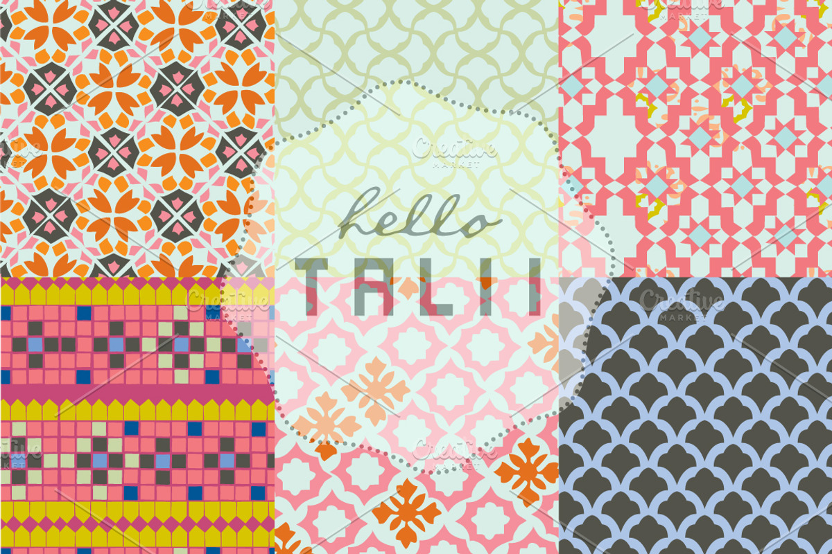 Summer Tiles Digital Paper, a Pattern Graphic by Hello Talii (Photo 3 of 3)