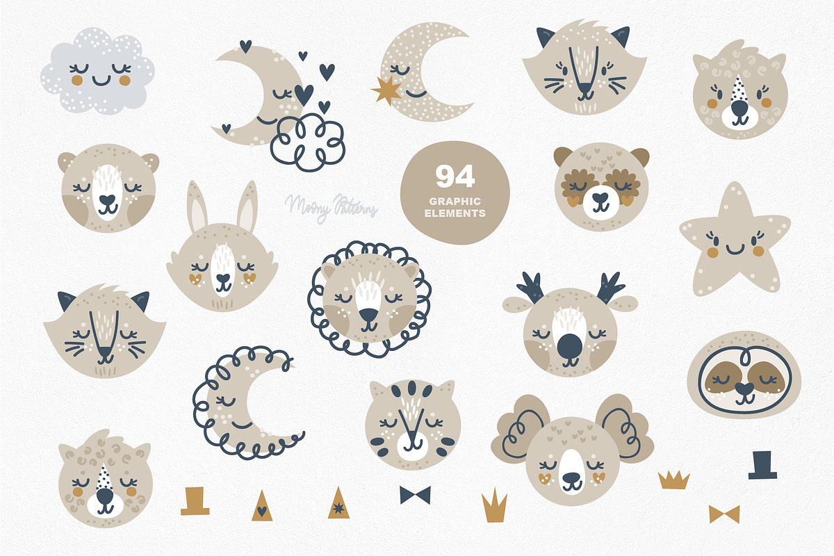 Funny animal faces and rainbows, an Animal Illustration by Moony Рatterns (Photo 4 of 12)