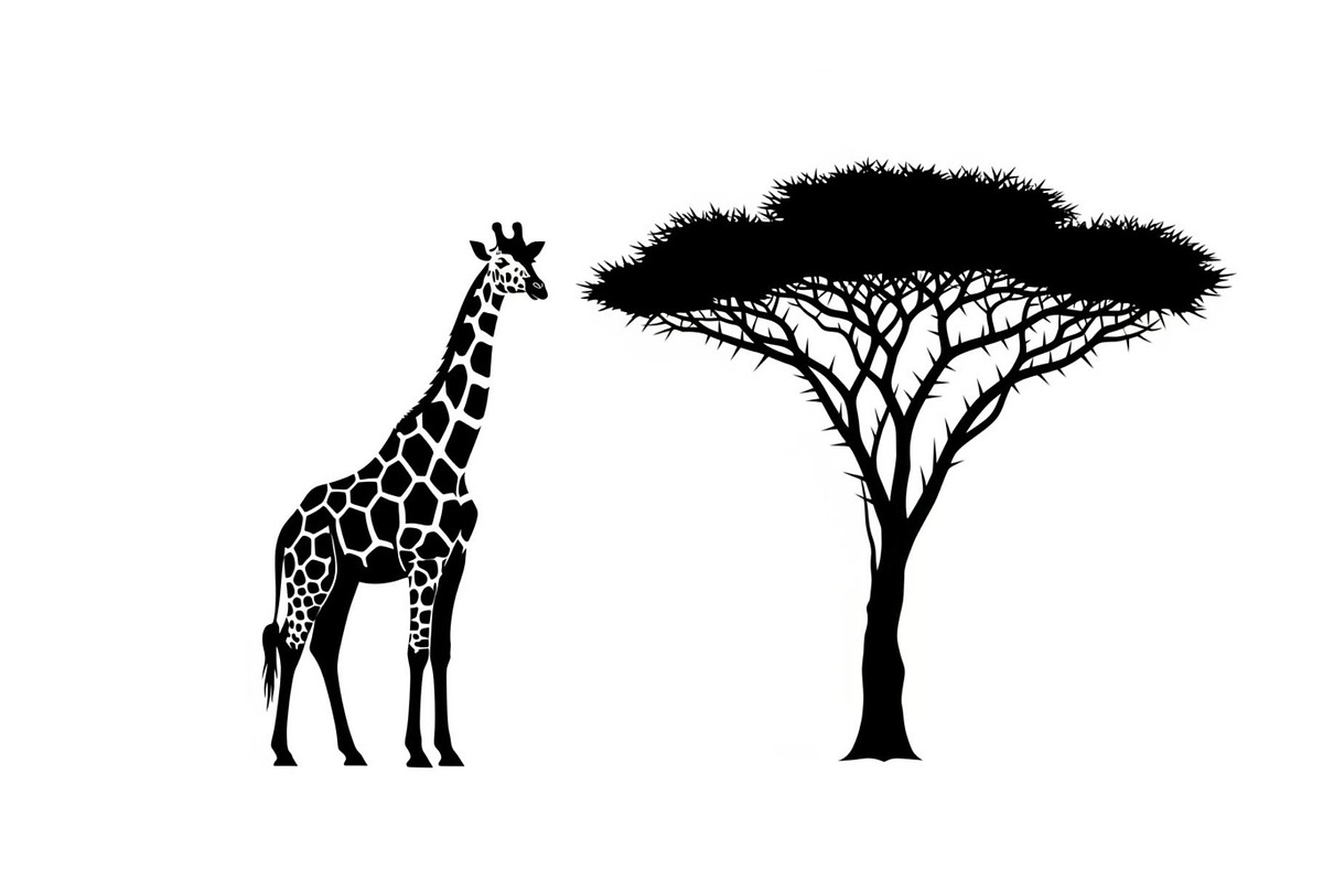 Giraffe Safari Silhouette Vector Bun, an Illustration by Designer_Momina (Photo 13 of 51)
