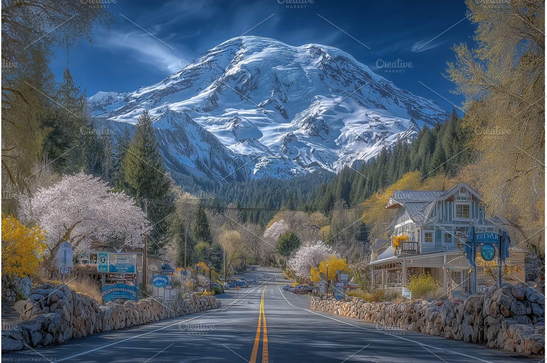 Mt Ranier and the park road in Mt, a Nature Photo by ZinetroN