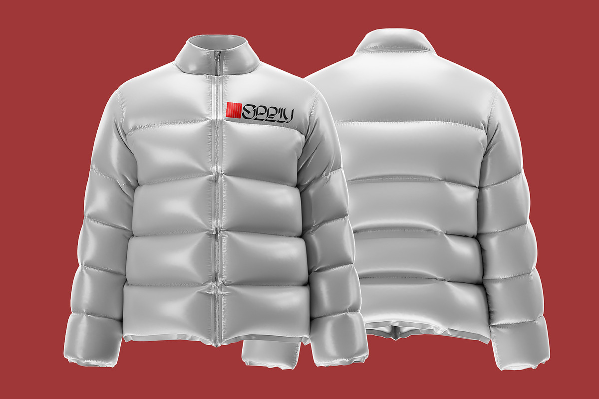 Puffer Jacket Mockup, a Hoody Mockup by Mad Supply (Photo 4 of 5)