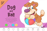Cartoon Dog and Ball. Clipart., an Animal Illustration by KENO Mascots (Thumbnail 1 of 3)