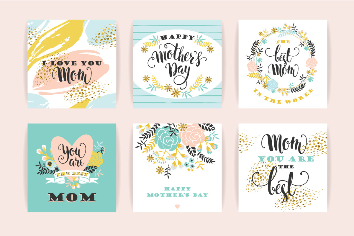 15 greeting cards for Mother's Day, a Card Template by Nadia Grapes (Photo 2 of 6)