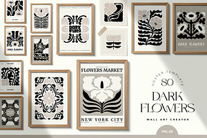 Dark Flowers. 2 | Wall Art Creator, an Object Graphic by Leleka.Store