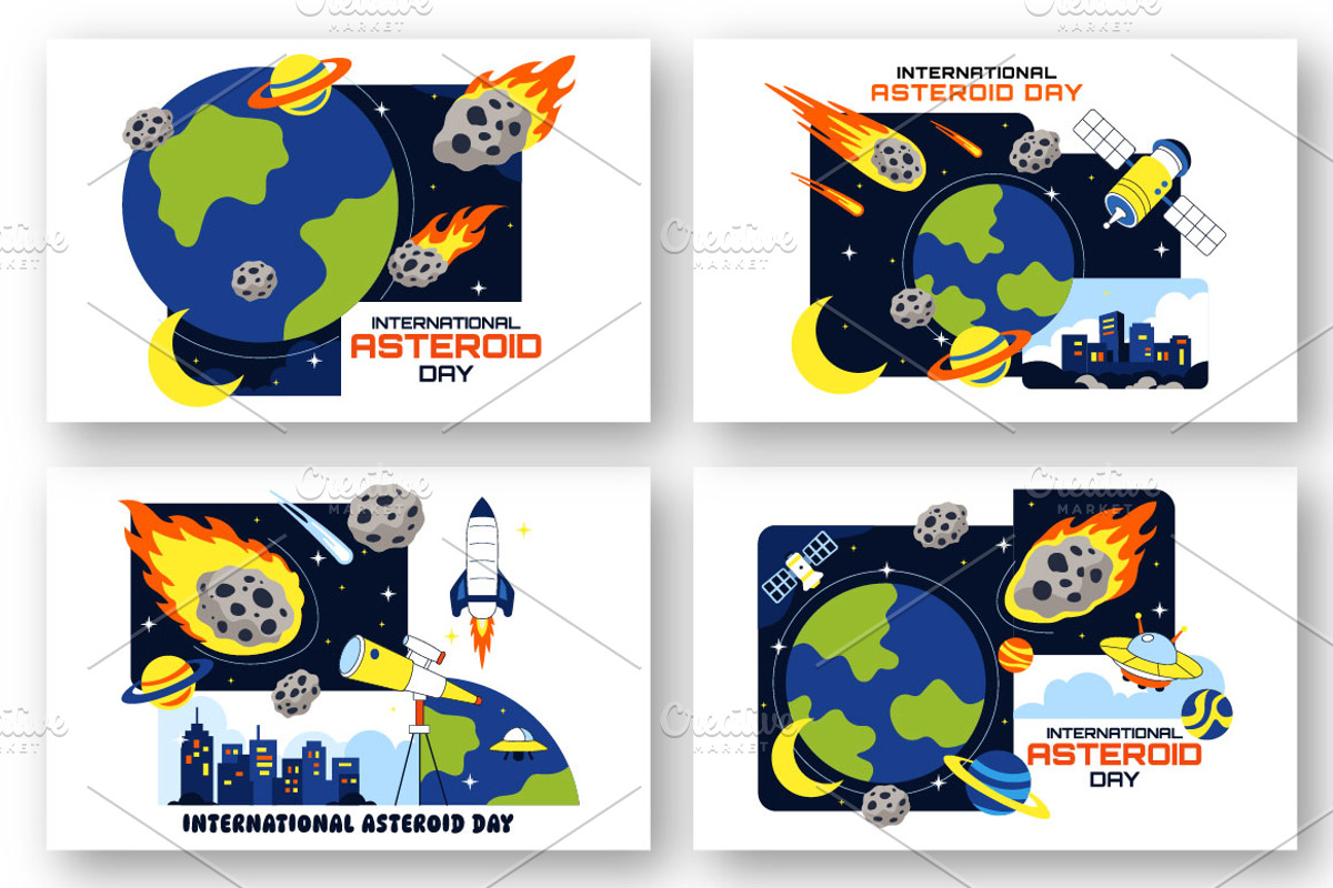 10 World Asteroid Day Illustration, a Technology Illustration by denayunebgt (Photo 2 of 4)