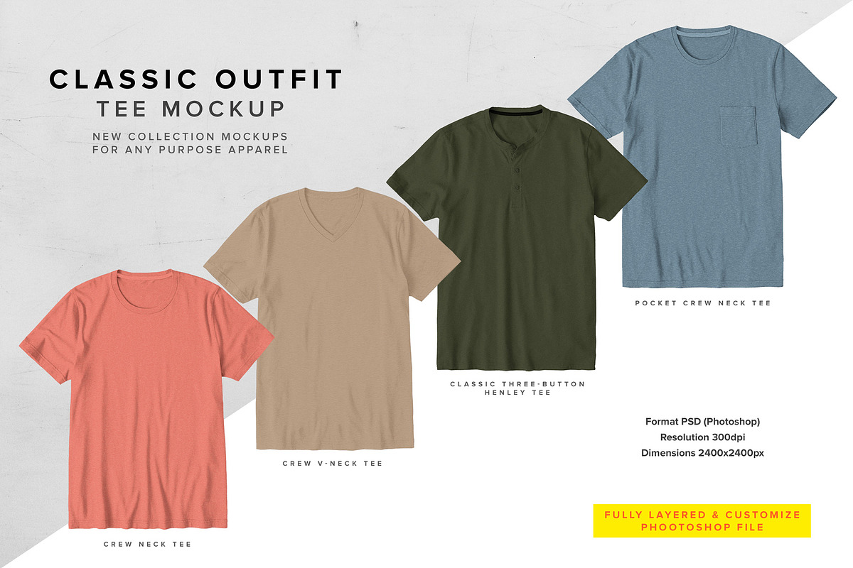 Classic Outfit Tee Mockup, a Shirt Mockup by The Design For Co. (Photo 1 of 3)