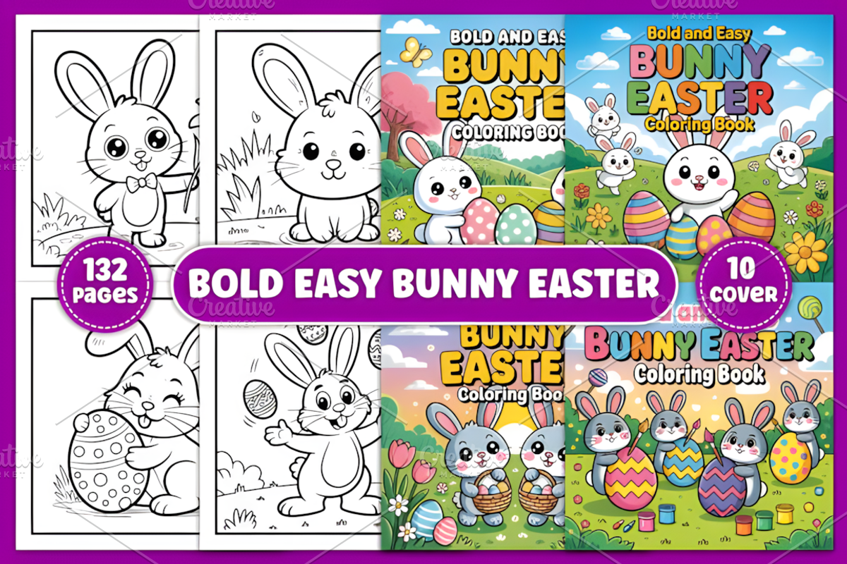 BOLD & EASY BUNNY EASTER BOOK, a Seasonal Illustration by Design Station (Photo 1 of 4)