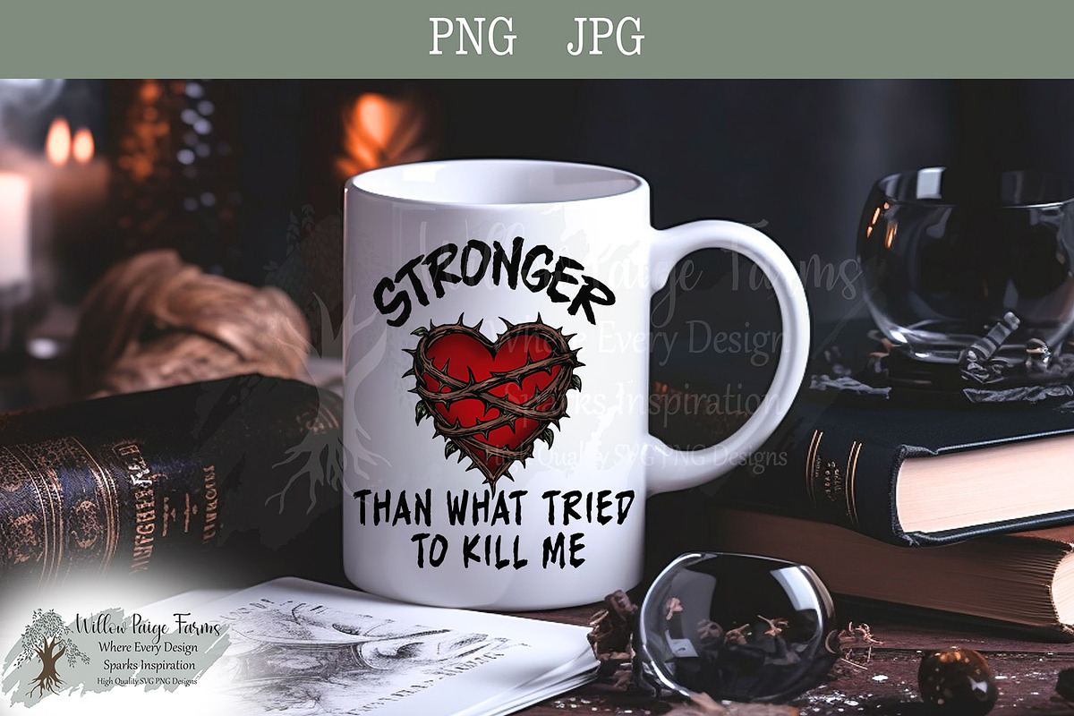 Gothic Heart Thorns stronger quote, an Object Illustration by Willow Paige Farms (Photo 3 of 5)