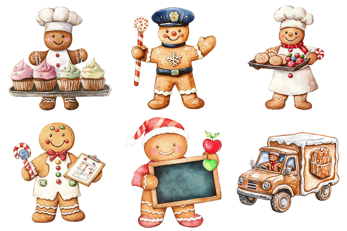 Christmas Gingerbread Jobs Clipart, an Icon by Daily.Designs (Photo 4 of 5)