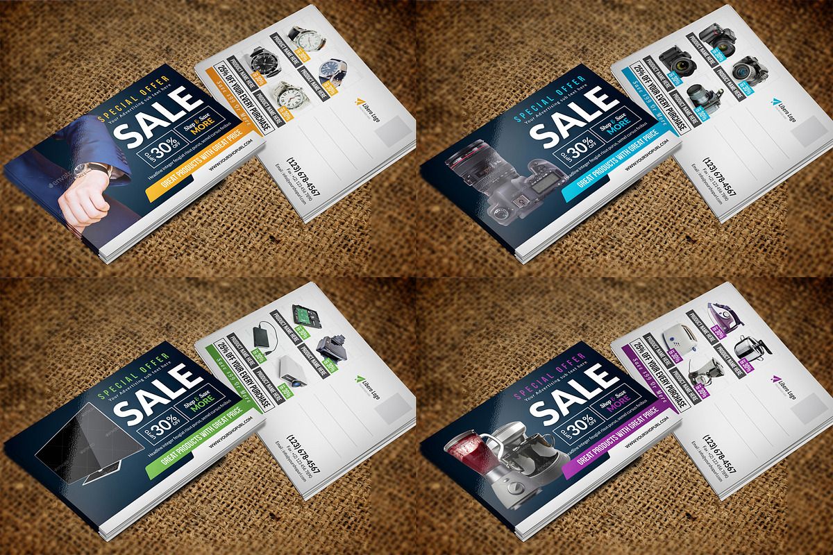 Postcard Design Bundle, a Card Template by Miyaji75 (Photo 9 of 20)